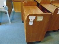 rolling wooden book carts