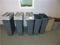 5 trashcans