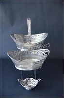 Silver Baskets and Condiment Set