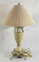 Ceramic Column Table Lamp with String Lamp Shade
