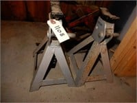 Pair of Silver Jack Stands & One Scissor Jack