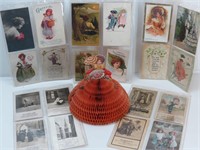 Victorian Fold Out Valentine & Antique Post Card