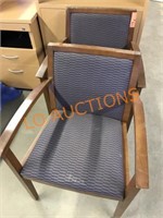 2pc Upholstered Wood Chairs