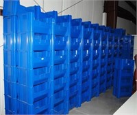 PLASTIC STORAGE BINS 18"X14"X12" 15 BIN LOTS