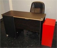 OFFICE DESK, CHAIR & CABINET