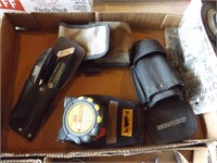 TAPE MEASURE, UTILITY KNIVES W/TOOL HOLSTERS