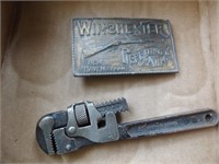 WINCHESTER BELT BUCKLE & WINCHESTER PIPE WRENCH