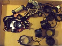 HEAD LAMPS W/ SEVERAL SCOPE COVERS