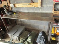 STEEL WORK TABLE W/ 5/8" THICK TOP