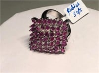 $800 St. Silver Ruby Large Ring
