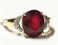$200 St. Silver Ruby Diamond Ring