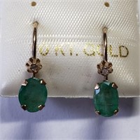 $500 10K  Emerald Earrings