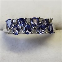 $200 S/Sil Tanzanite  Diamond Ring