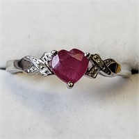 $200 S/Sil Ruby Diamond Ring