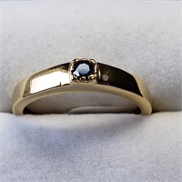 $200, Gold Plated S.Silver Blue Diamond Ring