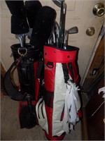 2 sets of golf clubs