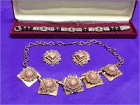 COPPER COLORED NECKLACE/EARRING SET + DECO STYLE C