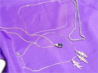 FOUR NECKLACES - (1 STERLING)
