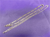 TWO(2) ITALIAN STERLING SILVER CHAINS