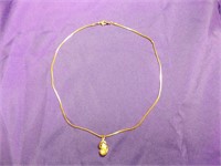 14K YELLOW GOLD NECKLACE WITH PENDANT