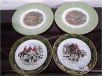 Lot of 4 plates - 2 Equestrian 2 Imperial Salem