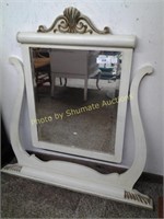 Vintage white and gold mirror for dresser