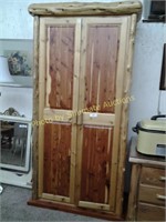 Rustic Cedar tall storage cabinet