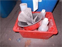 (2) Totes w/ Auto Fluids: Antifreeze, Washer Fluid