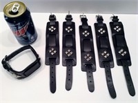 6 Bracelets noirs en cuir Neuf