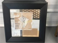 Framed Seashell Picture ~16 x 16
