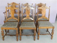 Set of Six Walnut Depression Chairs