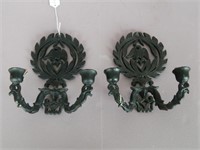 Pair of Cast Iron Eagle Wall Candleholders