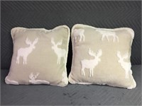 2 Deer Sherpa Toss Pillows