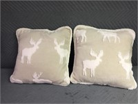 2 Deer Sherpa Toss Pillows
