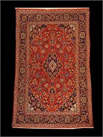 Semi-Antique Kashan Persian Rug