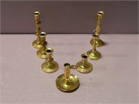 Seven Assorted Baldwin Brass Candleholders