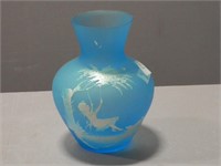 Blue Mary Gregory Vase