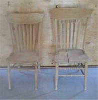 2 antique wooden chairs apx 3ft tall