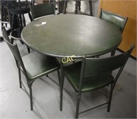 5pc Round Folding Table w/ 4 Chairs