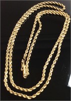 14KT 24’’ GOLD ROPE CHAIN 7.3DWT