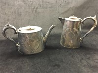 Gladwin Ltd Silver Plate Tea, Chocolate Pots