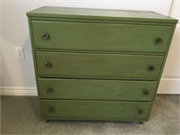 4 Drawer Green Wood Dresser