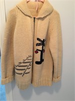 Vintage Men's Hand Made 100% Wool Cardigan