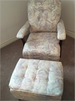 Upholstered Rocker with Ottoman