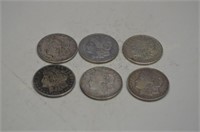 (6) Morgan Silver Dollars: 2 Each of 1921p,d,s