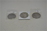 (3) Nice Morgan Silver Dollars: 1921p,d,s
