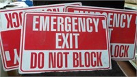 3 METAL EMERGENCY EXIT DO NOT BLOCK