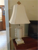 Porcelain Lamp with Gold Tone Accents