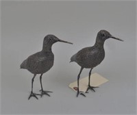Pair Dutch Silver Plate Bird Form Cruets