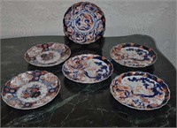 Six Imari Style Porcelain Plates